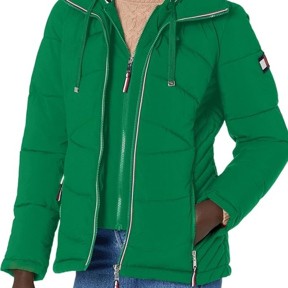 Tommy Hilfiger Jackets & Blazers - Tommy Hilfiger Women's Green Puffer Jacket